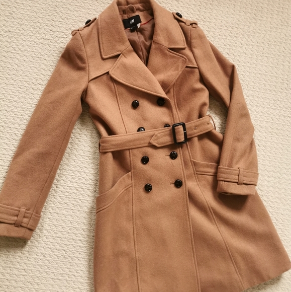 H&M Jackets & Blazers - Camel wool pea coat trench coat